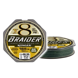 Konger Plecionka Braider X8 Olive Green  0,04/150m
